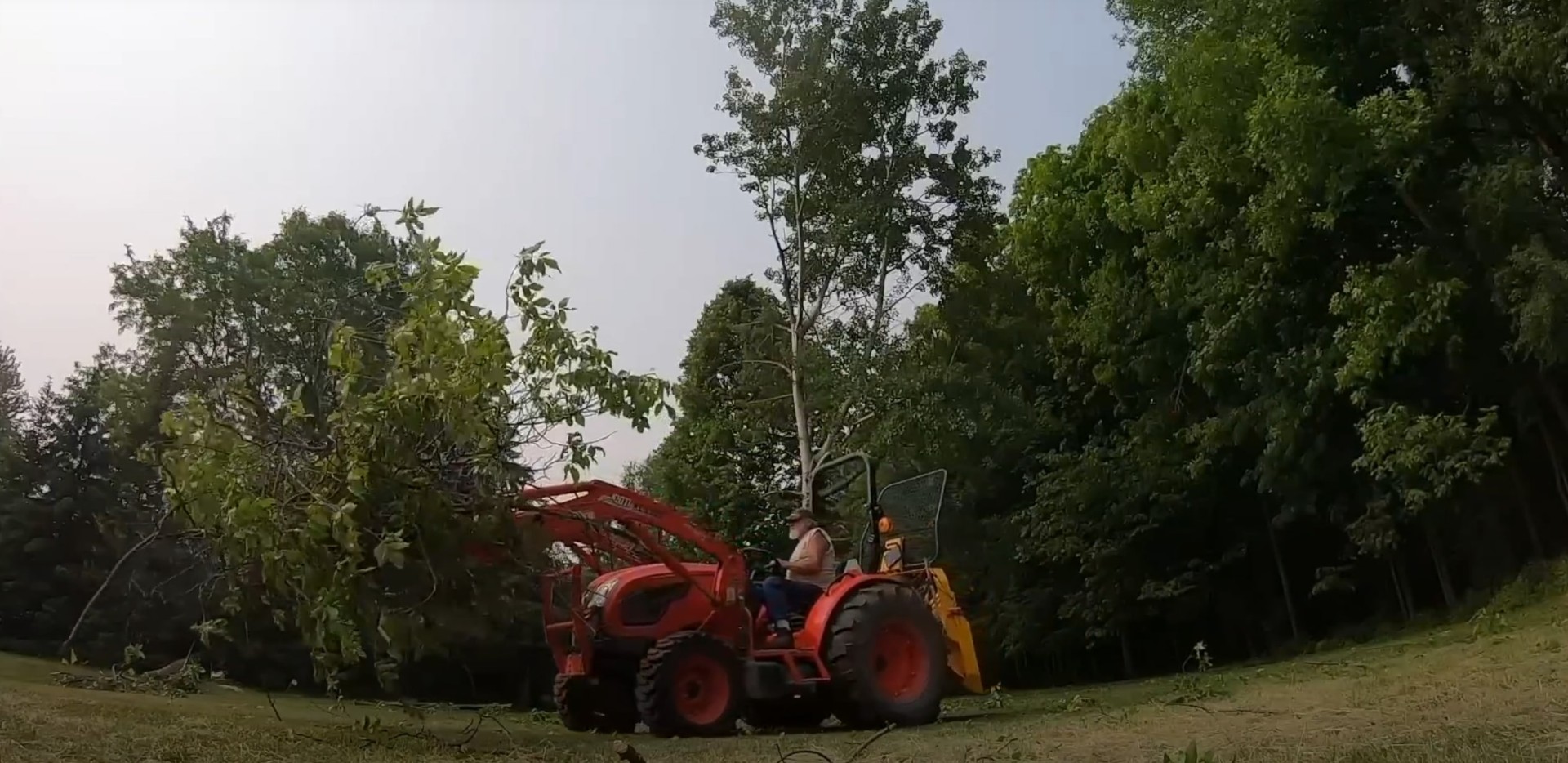 Heavy equipment and tractor used for land clearing and tree removal services